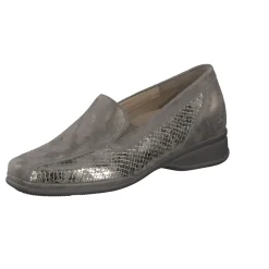 – Komfort-Loafer aus Metallicleder silbergrau*Semler Discount