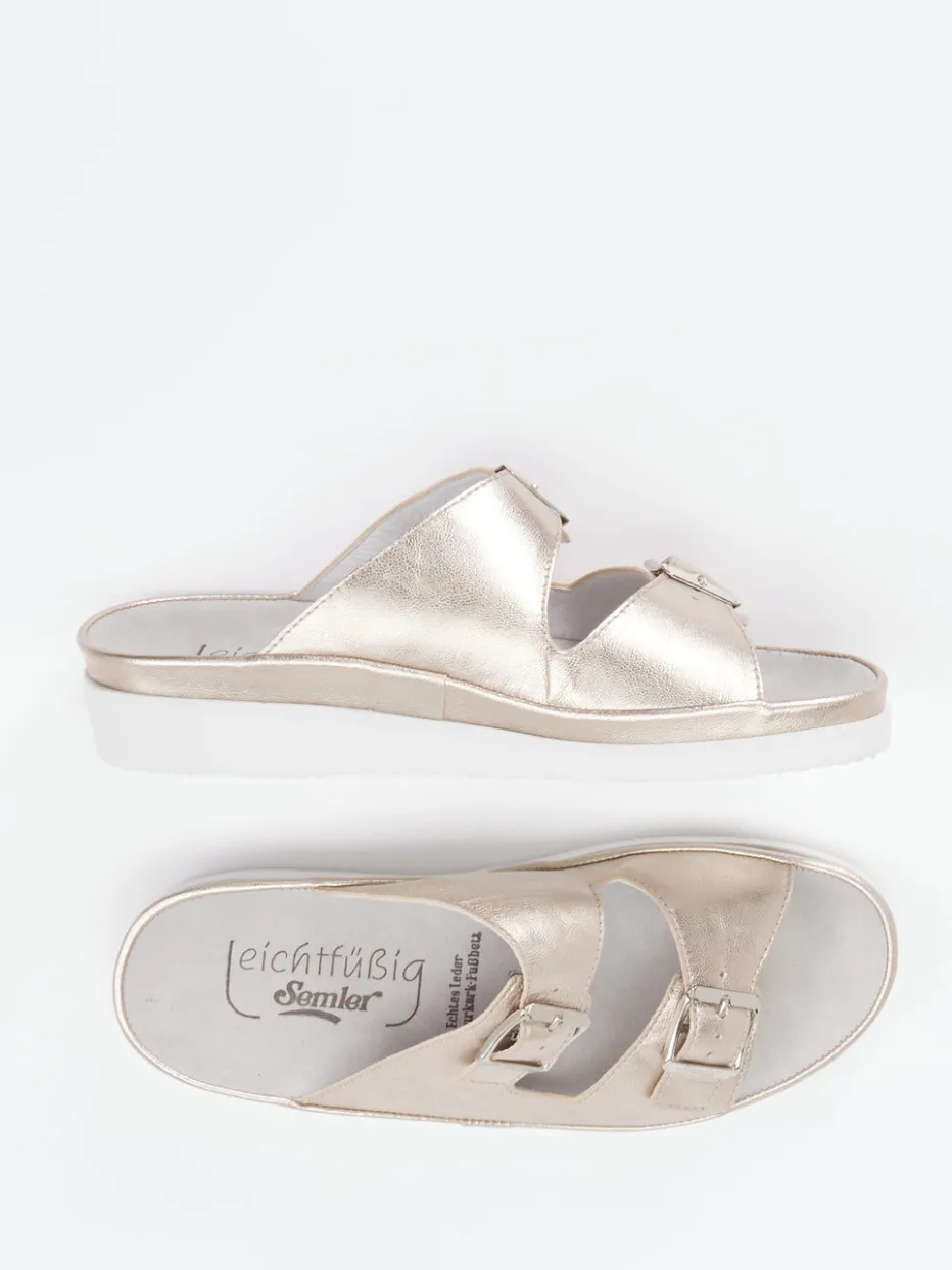 Damen Semler – Komfort-Pantolette aus Metallicleder