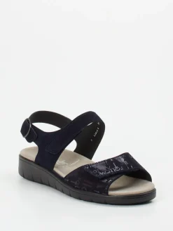 Damen Semler – Komfortsandale aus Veloursleder Dunkel