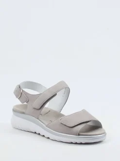 – Komfortsandale aus Veloursleder hellgrau*Semler Outlet