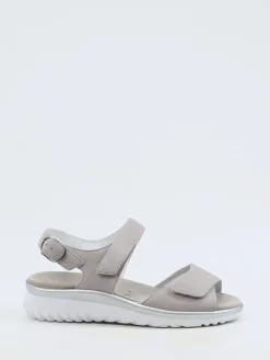 – Komfortsandale aus Veloursleder hellgrau*Semler Outlet