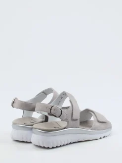 – Komfortsandale aus Veloursleder hellgrau*Semler Outlet