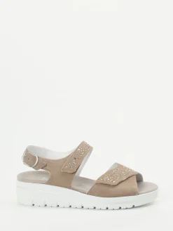 Damen Semler – Komfortsandale aus Veloursleder braun