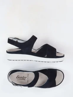 Damen Semler – Komfortsandale aus Veloursleder Dunkel