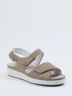 – Komfortsandale aus Veloursleder sandfarben*Semler New