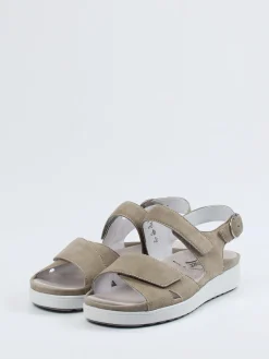 – Komfortsandale aus Veloursleder sandfarben*Semler New