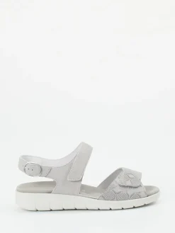 Damen Semler – Komfortsandale aus Veloursleder hell