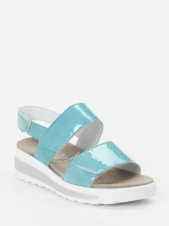 Damen Semler – Komfortsandale aus Lackleder türkis