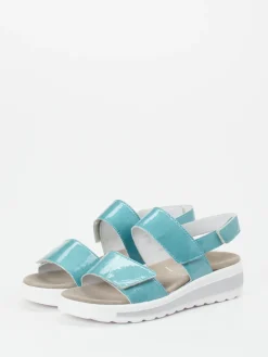 Damen Semler – Komfortsandale aus Lackleder türkis