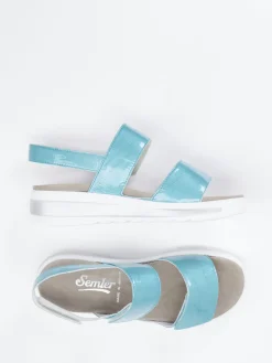 Damen Semler – Komfortsandale aus Lackleder türkis