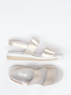 – Komfortsandale aus Metallicleder*Semler Sale