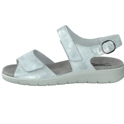 – Komfortsandale aus Metallicleder silberweiß*Semler Outlet