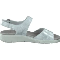 – Komfortsandale aus Metallicleder silberweiß*Semler Outlet