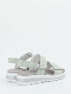 Damen Semler – Komfort-Sandalen aus geprägtem Leder salbei