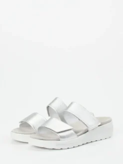 – Komfort-Sandalen aus Metallicleder silberfarben*Semler Outlet