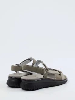 Damen Semler – Komfortsandalen aus Veloursleder olivgrau