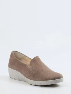 Damen Semler – Komfort-Slipper aus Veloursleder taupe