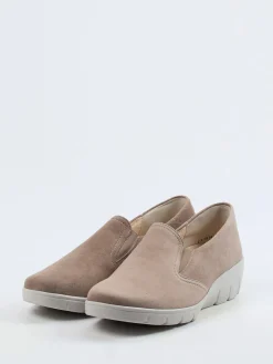 Damen Semler – Komfort-Slipper aus Veloursleder taupe