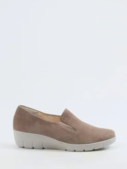 Damen Semler – Komfort-Slipper aus Veloursleder taupe