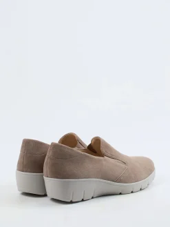Damen Semler – Komfort-Slipper aus Veloursleder taupe