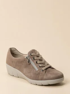 Damen Semler – Komfort-Sneaker aus Veloursleder Taupe