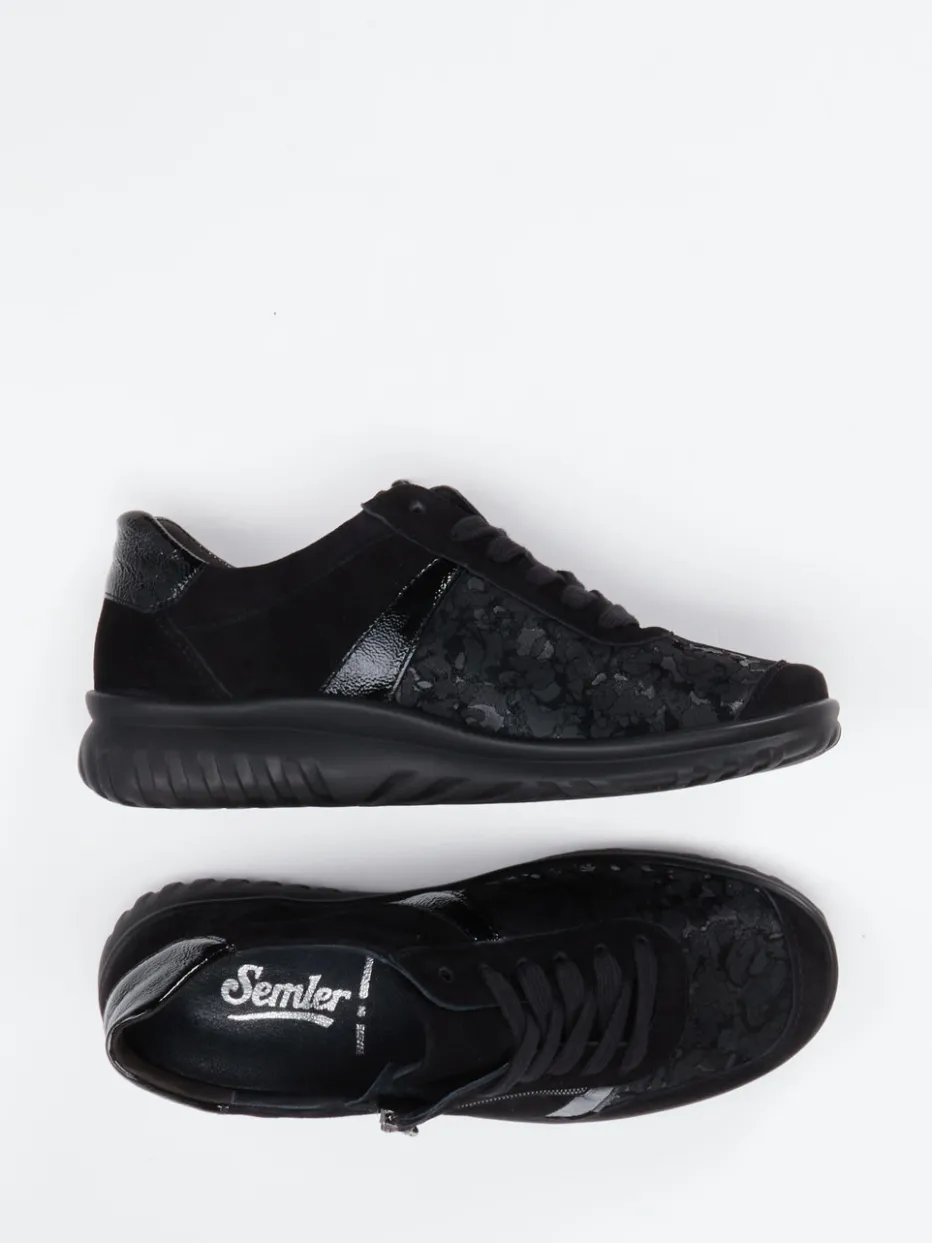 Damen Semler – Komfort-Sneaker aus Velours- und Lackleder