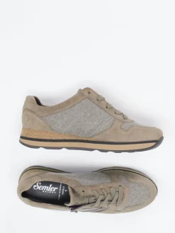 – Komfort-Sneaker aus Veloursleder taupe*Semler Outlet
