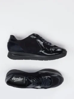 Damen Semler – Komfort-Sneaker aus Veloursleder Schwarz