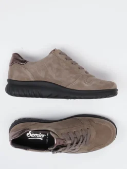 Damen Semler – Komfort-Sneaker aus Veloursleder taupe
