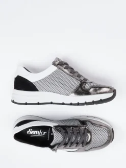 Damen Semler – Komfort-Sneaker aus Metallicleder anthrazit