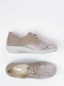 Damen Semler – Komfort-Sneaker aus Veloursleder taupe