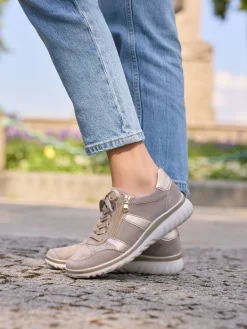 – Komfort-Sneaker aus Veloursleder Taupe*Semler Online