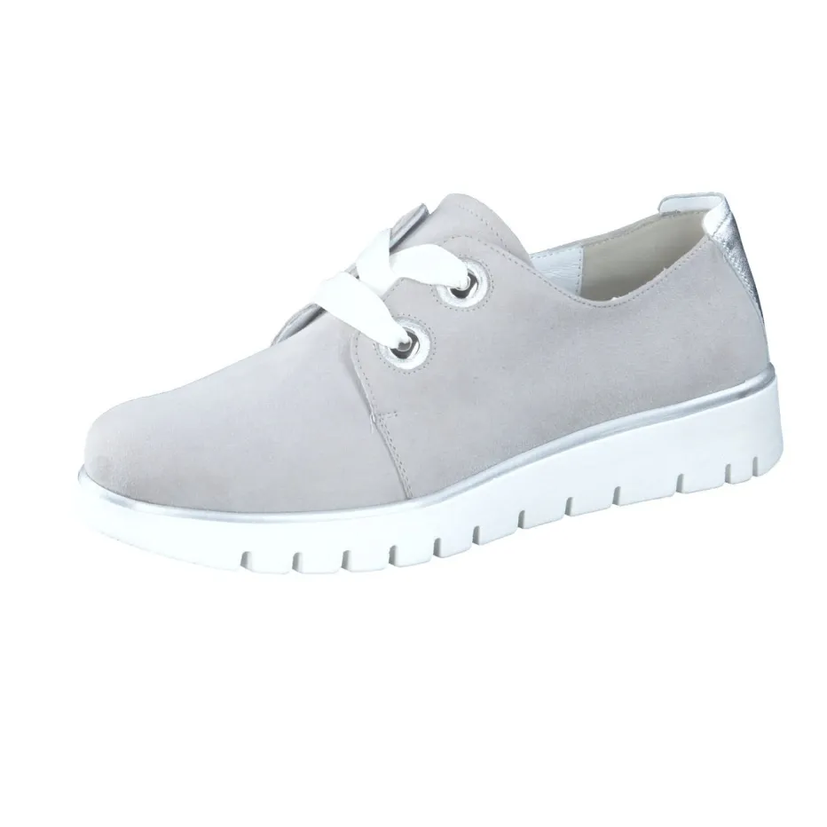 Damen Semler – Komfort-Sneaker aus Veloursleder hellgrau