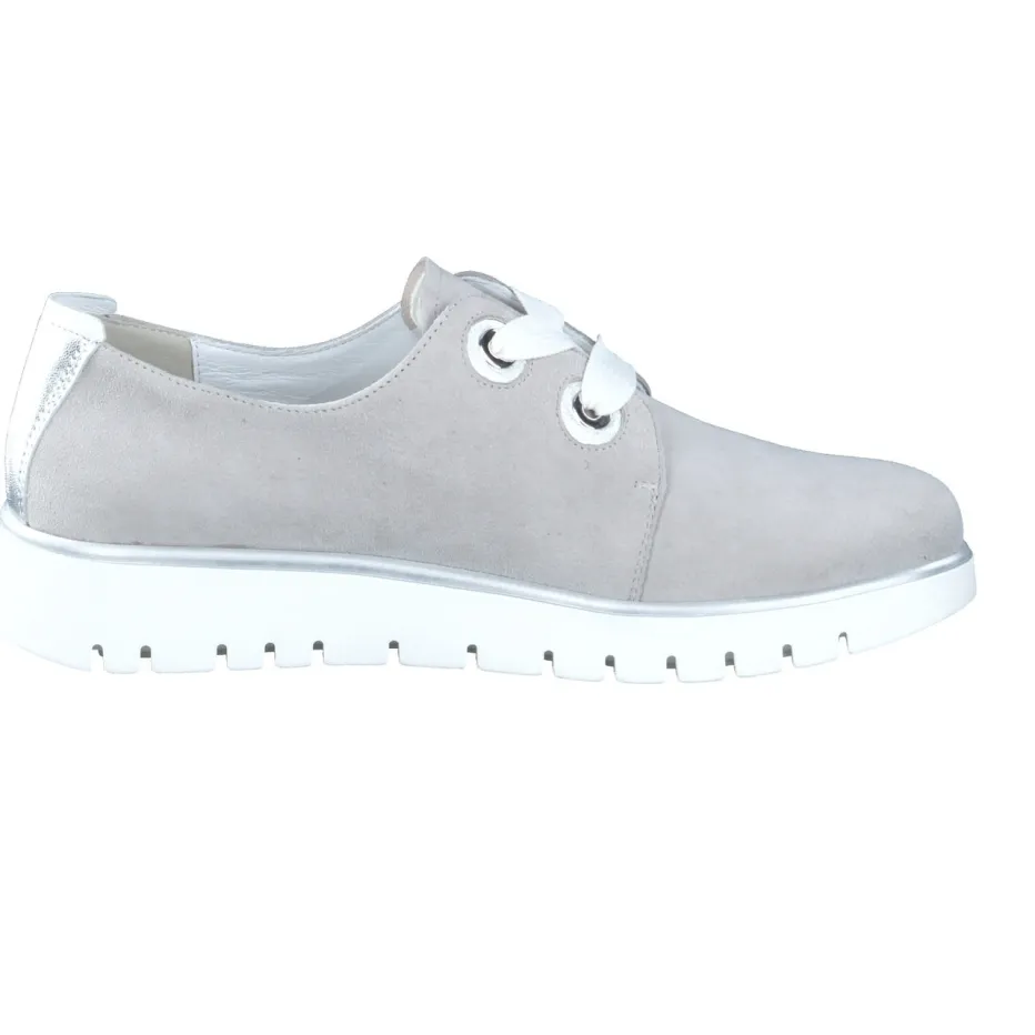 Damen Semler – Komfort-Sneaker aus Veloursleder hellgrau