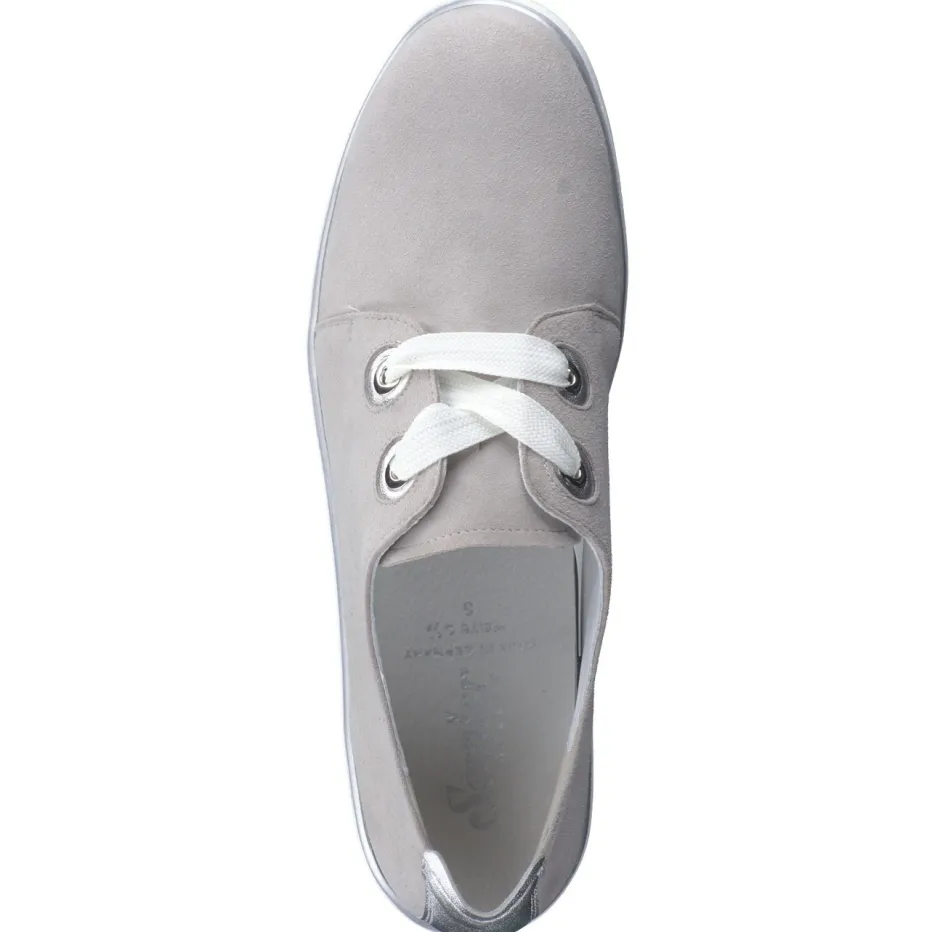 Damen Semler – Komfort-Sneaker aus Veloursleder hellgrau