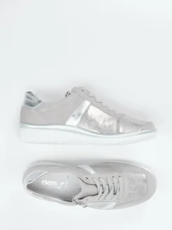 Damen Semler – Komfort-Sneaker aus Veloursleder hellgrau