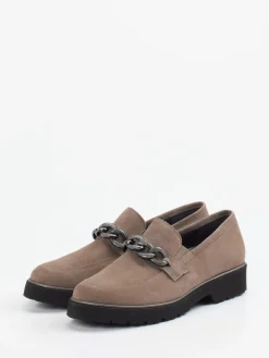 Damen Semler – Loafer aus Veloursleder in Taupe
