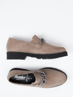 Damen Semler – Loafer aus Veloursleder in Taupe