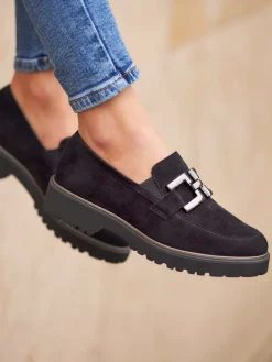 Damen Semler – Loafer aus Veloursleder tiefdunkel