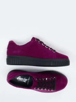 – Low-Top Sneaker aus Veloursleder pflaume*Semler Hot