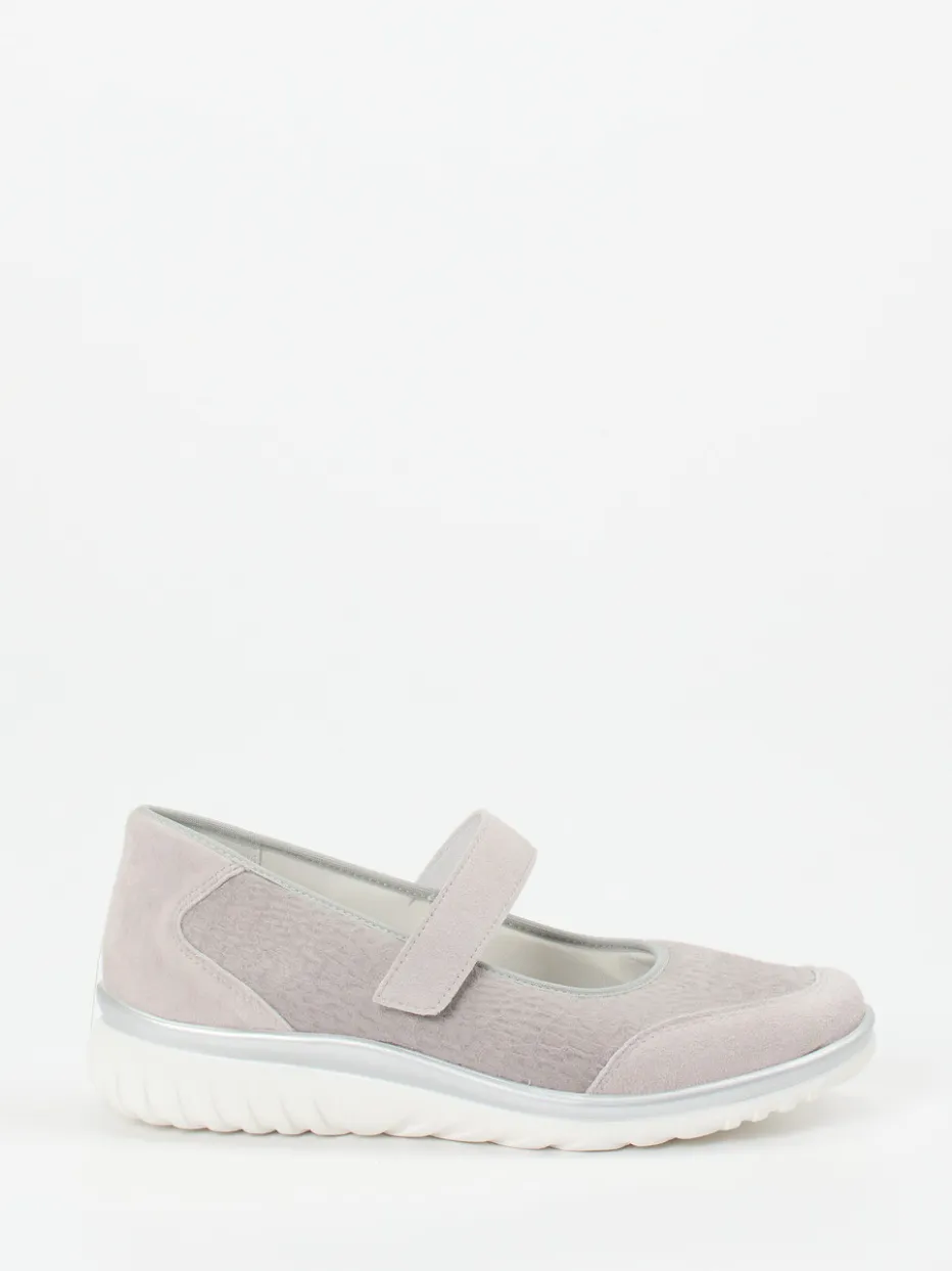 Damen Semler – Mary Janes aus Veloursleder Hell