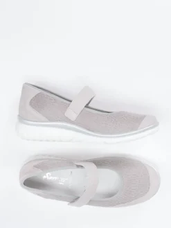 Damen Semler – Mary Janes aus Veloursleder Hell