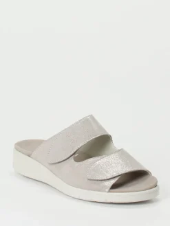 – Pantolette aus Metallic-Veloursleder beige*Semler