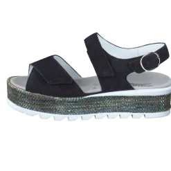 Damen Semler – Plateau-Sandalen aus Veloursleder Schwarz