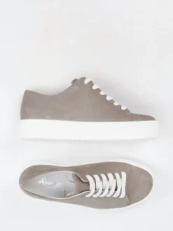 – Plateau-Sneaker aus Veloursleder taupe*Semler Hot