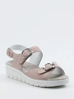 – Sandalen aus Veloursleder in Rosébeige*Semler New