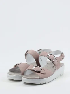 – Sandalen aus Veloursleder in Rosébeige*Semler New