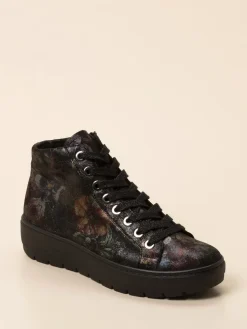 – Schnürboots aus geprägtem Leder floral*Semler