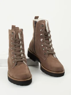 Damen Semler – Schnürboots aus Nubukleder in Taupe