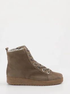 Damen Semler – Schnürboots aus Veloursleder in Taupe